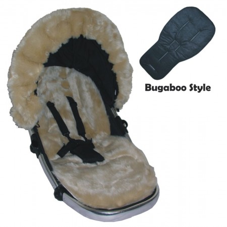 Seat Liner & Hood Trim to fit Bugaboo Pushchairs - Honey Faux Fur